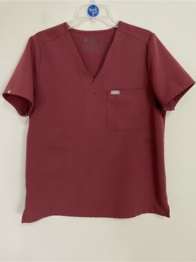 Figs Burgundy V-Neck Scrubs - Size‎ Large ~ Healthcare ~ Caregivers